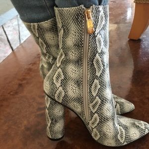 Mid Calf Snakeskin Boots